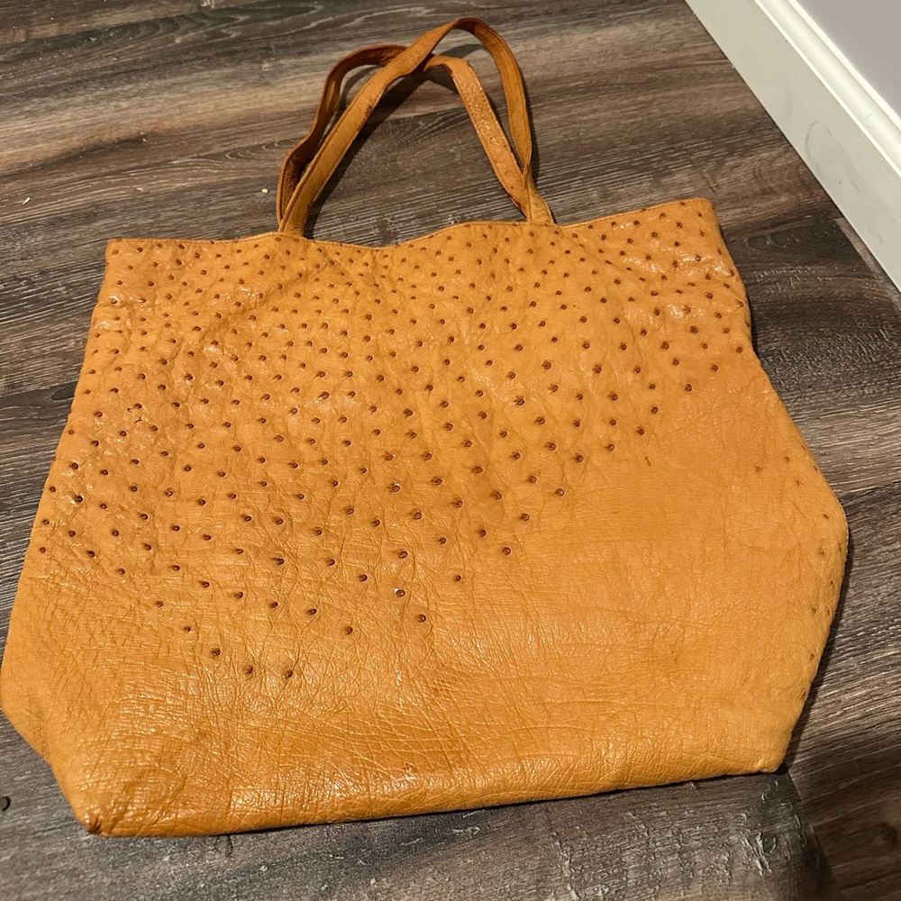 Fatto A Mano Carlos Falchi Ostrich Leather Tote - Picture 5 of 9